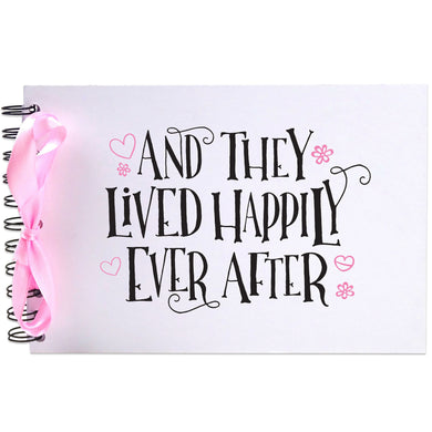 Ribbon, Lived Happily Ever After, Photo Album, Scrapbook, Blank White Pages, A5