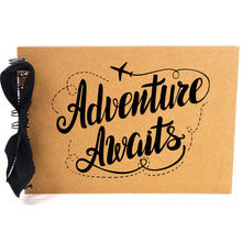 Ribbon, Adventure Awaits, Photo Album, Scrapbook, Blank White Pages, A5