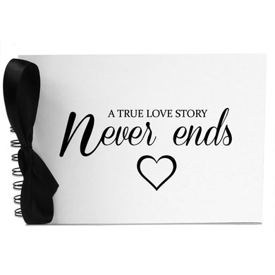 Ribbon, True Love Never Ends, Photo Album, Scrapbook, Blank White Pages, A5