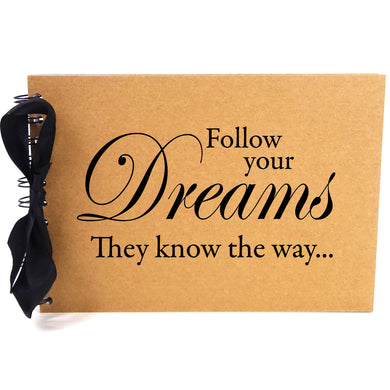 Ribbon, Follow Your Dreams, Photo Album, Scrapbook, Blank White Pages, A5