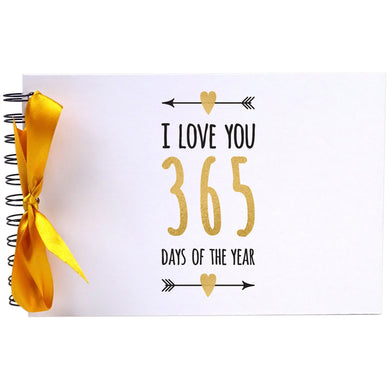 Ribbon, Love You 365 Days, Photo Album, Scrapbook, Blank White Pages, A5