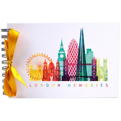Ribbon, London Memories, Photo Album, Scrapbook, Blank White Pages, A5