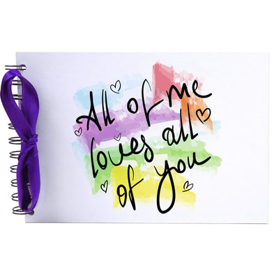 Ribbon, All of Me Loves All Of You, Photo Album, Scrapbook, Blank White Pages, A5, Boyfriend Girlfriend Anniversary Gift