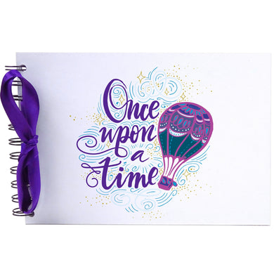 Ribbon, Balloon Once Upon a Time, Photo Album, Scrapbook, Blank White Pages, A5