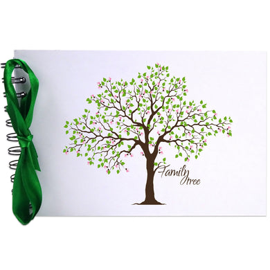Ribbon, Family Tree, Photo Album, Scrapbook, Blank White Pages, A5