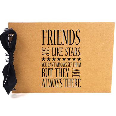 Ribbon, Friends are Like Stars, Photo Album, Scrapbook, Blank White Pages, A5