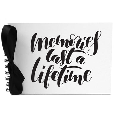 Ribbon, Memories Last a Lifetime, Photo Album, Scrapbook, Blank White Pages, A5