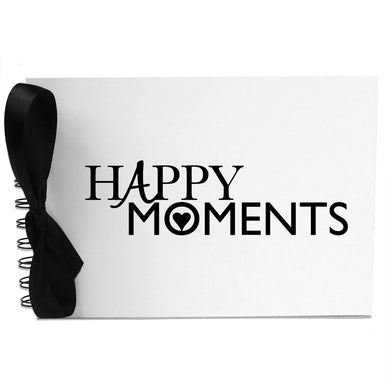 Ribbon, Happy Moments, Photo Album, Scrapbook, Blank White Pages, A5