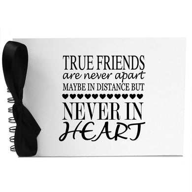 Ribbon, True Friends Never Apart, Photo Album, Scrapbook, Blank White Pages, A5