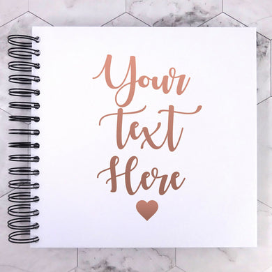 Rose Gold Pink Personalised A5/A4/A3/Square Scrapbook, Photo Album, Guest Book, Memory Book
