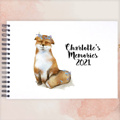 Personalised Cute Fox A3/A4/A5 Scrapbook, Photo Album, Guest Book, Memory Book, Event Gift