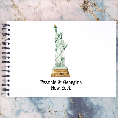 Personalised Statue of Liberty New York A3/A4/A5 Scrapbook, Photo Album, Guest Book, Travel Memory Book