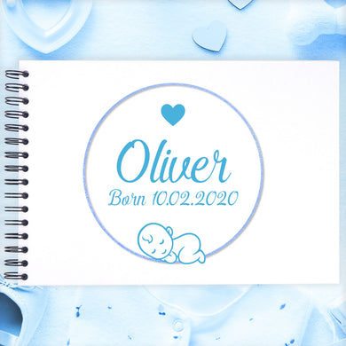 Personalised Boy Baby Shower Scrapbook, Photo Album, Baby Shower Gift, A3/A4/A5