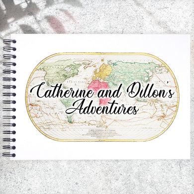 Personalised Our Adventures World Map Scrapbook, Photo Album, Memory Book, A3/A4/A5