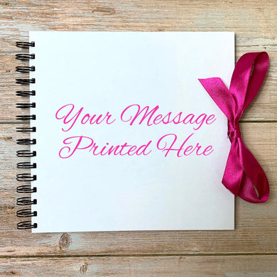 Tied Ribbon Hot Pink Personalised A3 A4 A5 Scrapbook, Photo Album, Guest Book, Memory Book, Special Gift, Red Purple