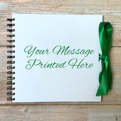 Tied Ribbon Green Personalised A3 A4 A5 Scrapbook, Photo Album, Guest Book, Memory Book, Special Gift