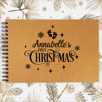 Personalised A3/A4/A5 Baby First Christmas, Scrapbook, Photo Album, Keepsake, Child, Family