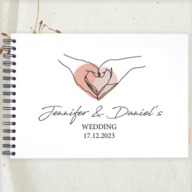 Personalised Heart Hands Wedding A3/A4/A5 Scrapbook, Photo Album, Guest Book, Memory Book, Special Gift