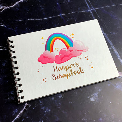 Personalised Cloud Rainbow A5/A4/A3/Square Scrapbook, Photo Album, Guest Book, Memory Book, Gift