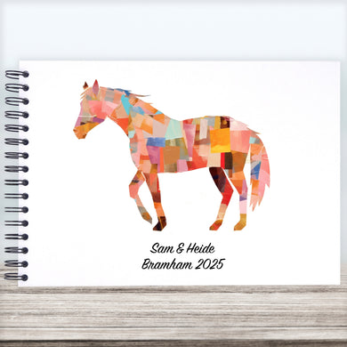Personalised Patchwork Horse A5/A4/A3/Square Scrapbook, Photo Album, Guest Book, Memory Book