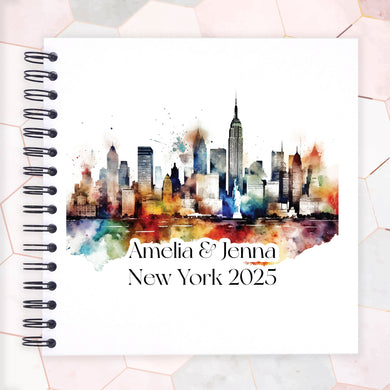 Personalised New York Paint A3/A4/A5/Square Travel Holiday Scrapbook, Memory, Photo Album, USA, America