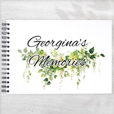 Personalised Vines Flowers A3/A4/A5/Square Travel Holiday Scrapbook, Memory, Photo Album, Floral