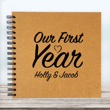 Personalised A3/A4/A5/Square Our First Year Scrapbook Photo Album, Memory Gift, Couples, Anniversary