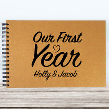 Personalised A3/A4/A5/Square Our First Year Scrapbook Photo Album, Memory Gift, Couples, Anniversary