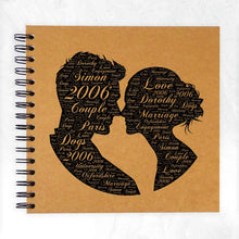 Personalised A3/A4/A5/Square Couples Husband Wife Word Art, Scrapbook, Photo Album, Typography Cloud, Guestbook