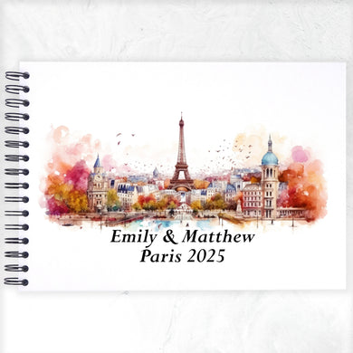 Personalised Paris Paint A3/A4/A5/Square Travel Holiday Scrapbook, Memory, Photo Album, France, Europe