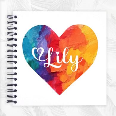 Personalised Colourful Love Heart A3/A4/A5/Square Couples Scrapbook, Memory, Photo Album