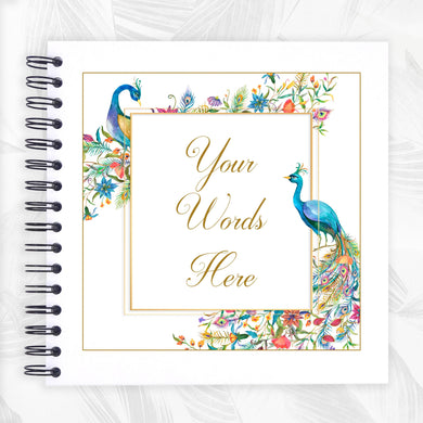Personalised Peacock A5/A4/A3/Square Scrapbook, Photo Album, Guest Book, Memory Book