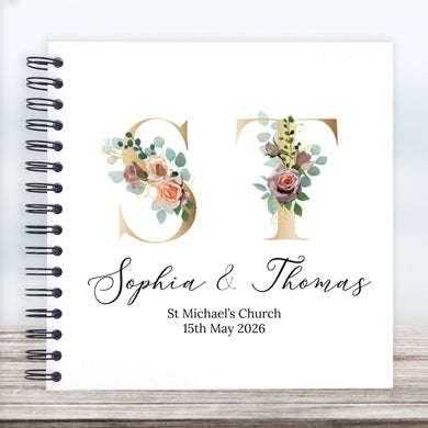 Personalised Initials Monogram Wedding Guestbook A5/A4/A3/Square Scrapbook, Photo Album, Guest Book, Memory Book, Engagement