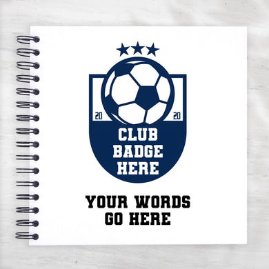 Football Club Badge Personalised A5/A4/A3/Square Scrapbook, Photo Album, Guest Book, Memory Book