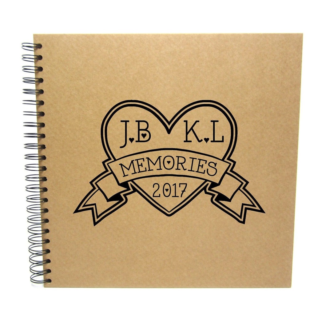 Personalised Square Heart Initials Memory Album