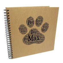 Personalised Paw Pet Typography Design, Scrapbook Album