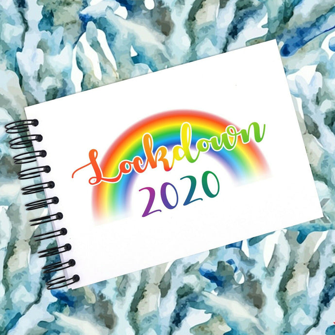 LOCKDOWN 2020, A5/A4/A3 Scrapbook Photo Album Memory Keepsake Rainbow