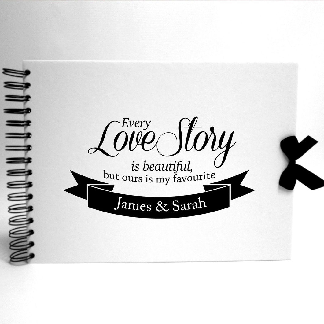 Personalised White Scrapbook A5 A4 Every Love Story, Photo Album, Keepsake