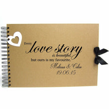 Personalised Kraft Scrapbook A5 A4 Love Story, Photo Album, Keepsake, Guestbook